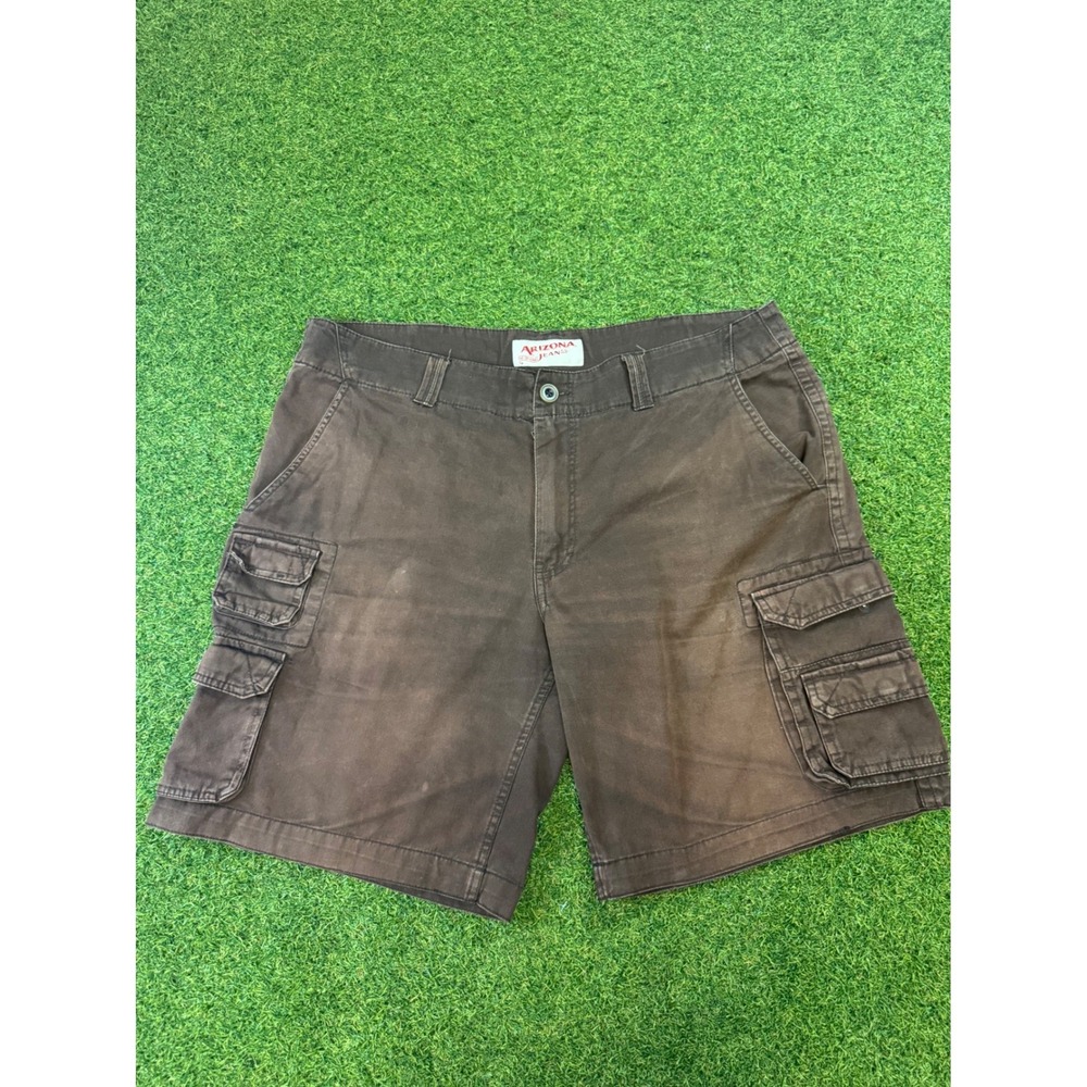 Arizona Jean Co Mens Brown Cargo‎ Shorts Size 38 Cotton Utility 10 Inch Inseam